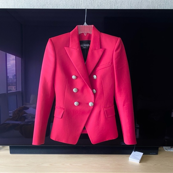 Balmain Jackets & Blazers - Balmain Double Breasted Fuschia Wool Blazer - Retail $2900+tax
